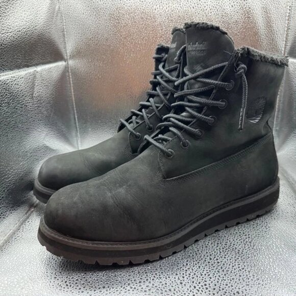 Size 11 Timberland Richmond Ridge Mens Black Fur Lined Leather‎ Waterproof Boots main image 9